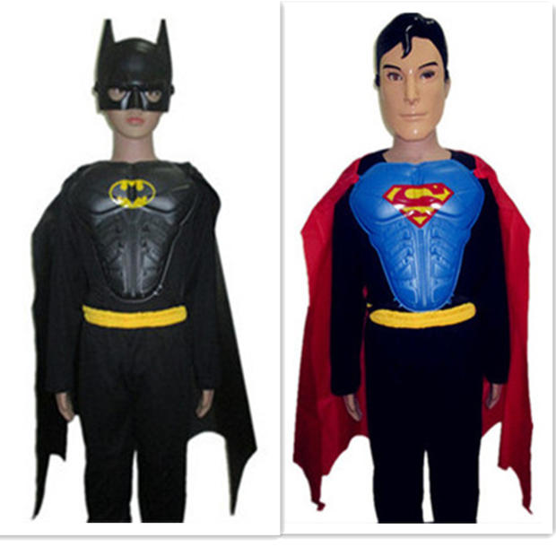 儿童超人面具带披风护甲套装小朋友万圣节表演节目蝙蝠侠护手盾牌