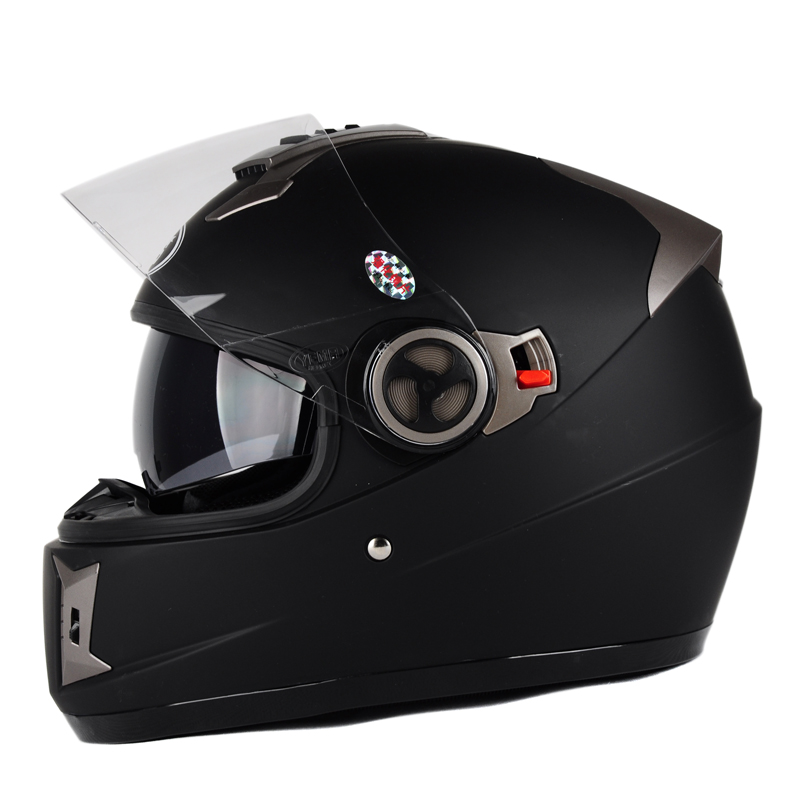 艾狮603摩托车头盔 男士 全盔 双镜片冬盔 可配防雾 街车赛车瑕疵
