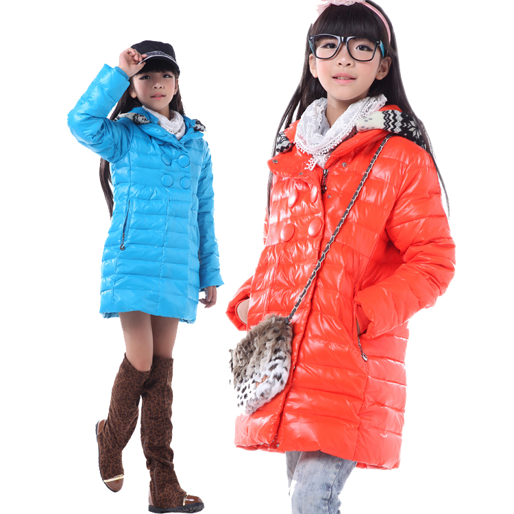 儿童装女童中长款羽绒服韩版2015冬装大童小童中小学生女孩外套