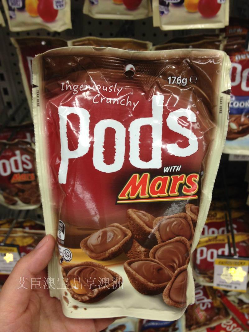 澳洲代购 正品直邮Mars玛氏Pods脆粒酥夹心巧克力 多种口味 176g