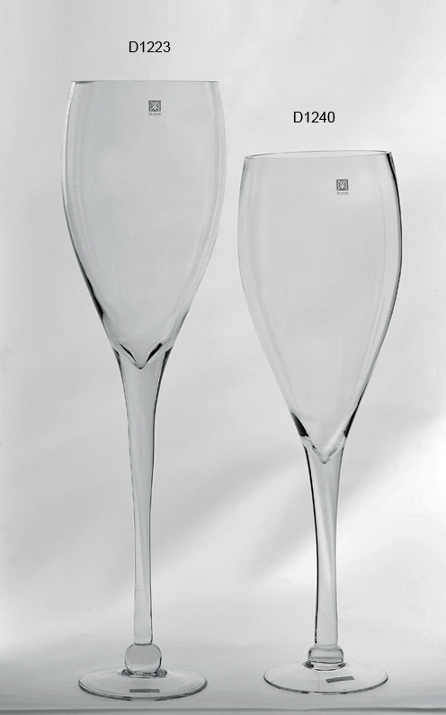 透明玻璃花瓶摆件酒杯造型客厅工艺家居饰品现代时尚高脚瓶样板房