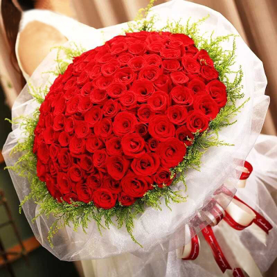 99朵红粉玫瑰鲜花速递情人节礼物北京成都杭州深圳广州鲜花店送花