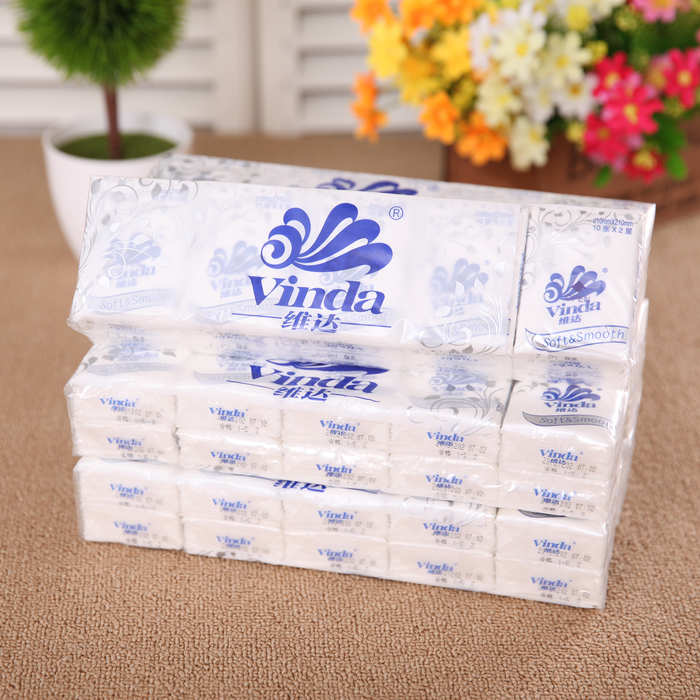 维达V0028迷你手帕纸2层10张10包量贩包装210mm*210mm纸巾