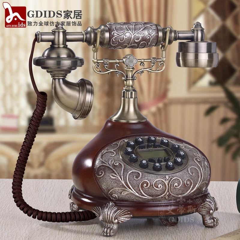 GDIDS时尚艺术仿古电话机 家用高档复古创意座机 欧式固定电话机