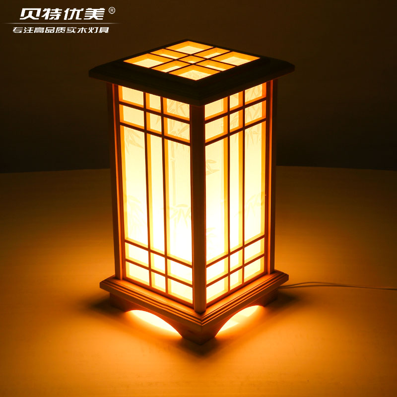 日式落地灯榻榻米台灯简约创意木艺落地灯和室立式地灯实木灯具折扣优惠信息