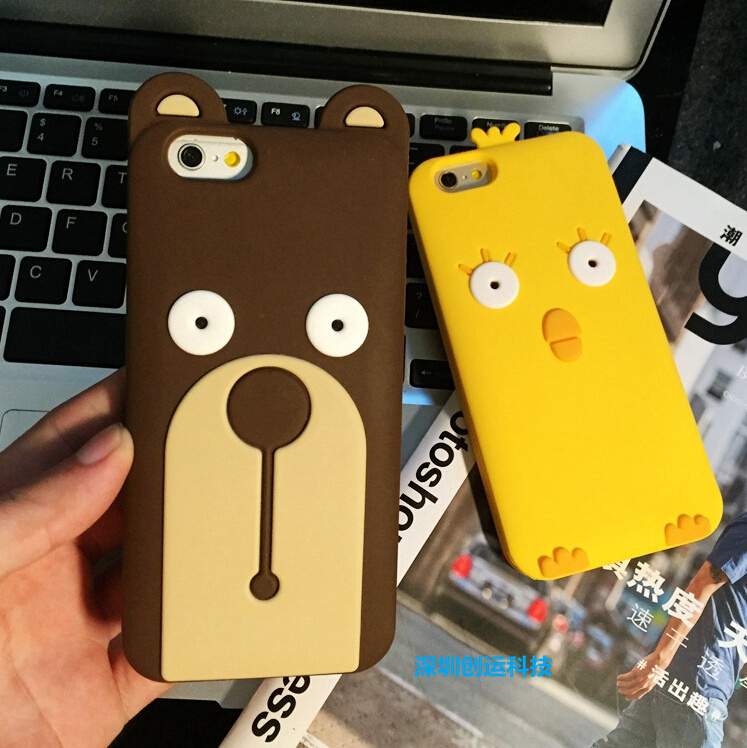 韩国超萌iphone6硅胶保护套苹果6可爱小鸡手机壳卡通小熊外壳4.7