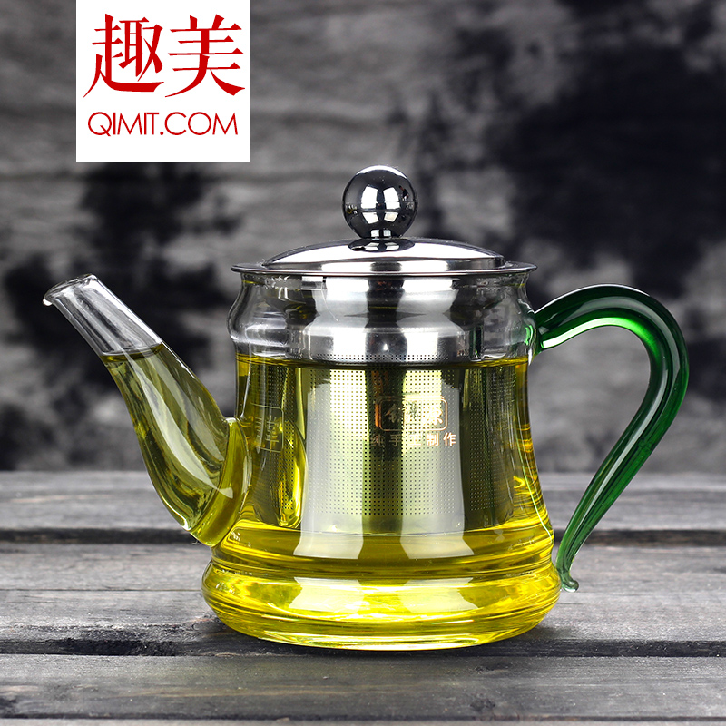 透明玻璃茶具玻璃茶壶耐高温加热不锈钢过滤玻璃泡花茶壶特价包邮