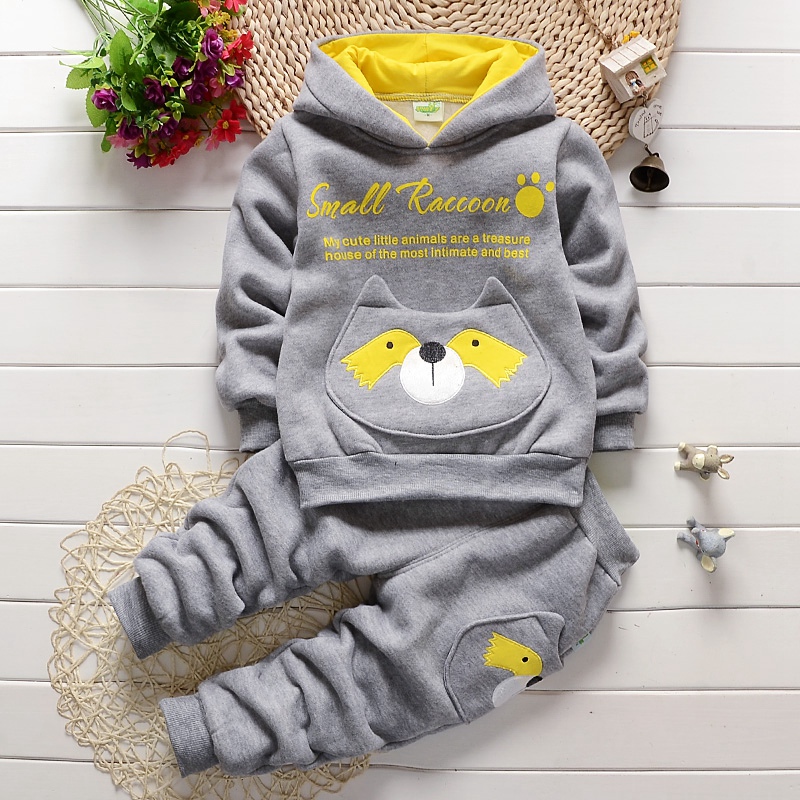 儿童秋冬装0-1-2-3-4周岁男女宝宝婴儿套装韩版加绒保暖两件套