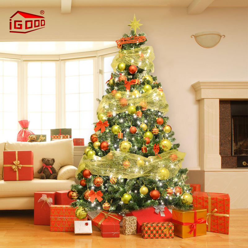 IGOOD 圣诞树套餐2.1米 圣诞节装饰品LED彩灯加密小型圣诞树特价