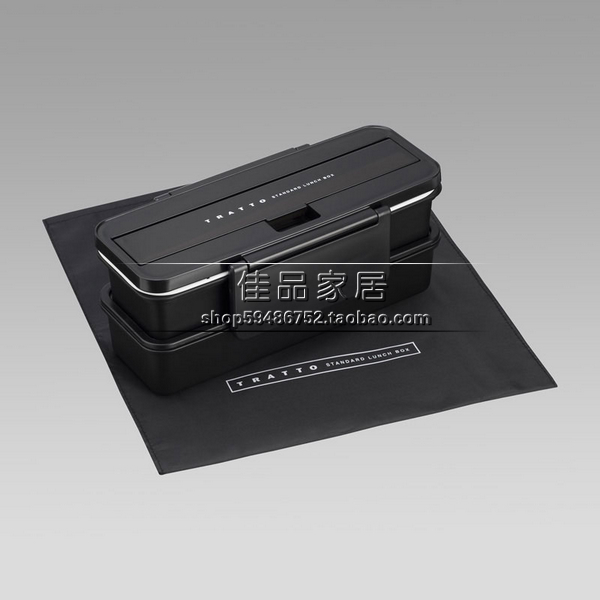 日本LEC 双层饭盒分格便当盒可微波午餐日式餐盒原装布袋 送筷子