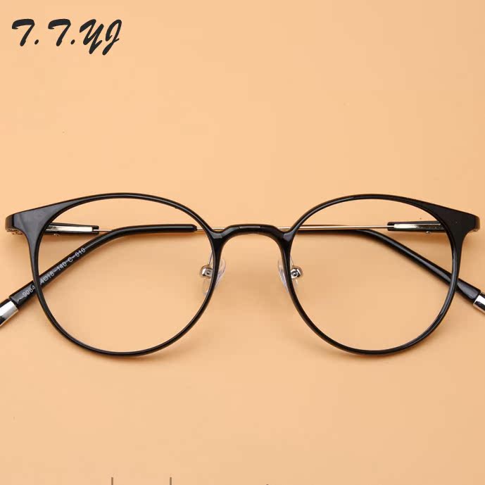 韩版复古圆形眼镜女超轻tr90塑钢全框近视眼镜架合金细腿潮男女折扣优惠信息