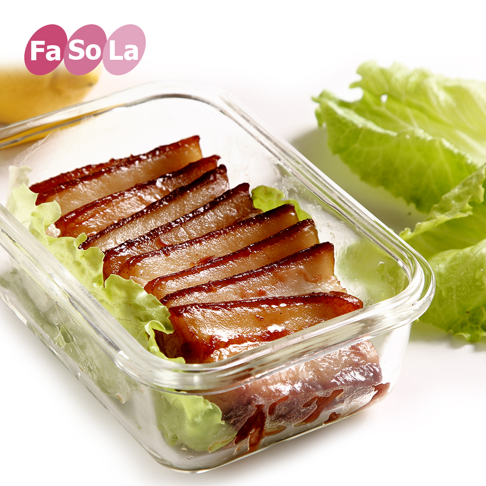 日本FASOLA食品保鲜盒耐热玻璃保鲜盒冰箱保鲜盒微波炉加热便当盒
