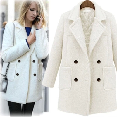 2015冬季新款女士羊毛呢大衣加棉加厚修身中长款羊绒大衣女装韩版