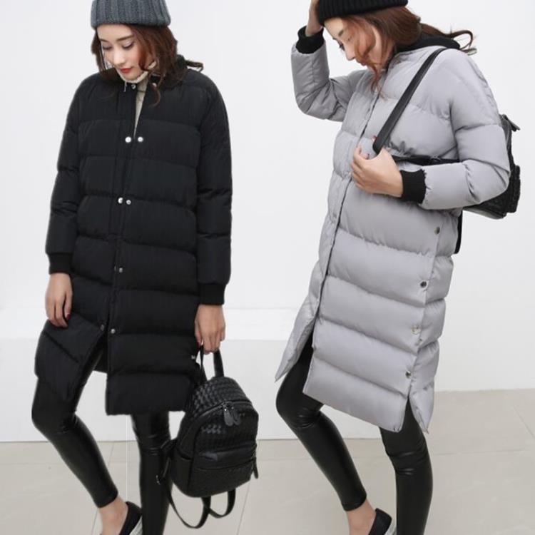 韩国代购2015冬装新款韩版宽松显瘦中长款大码羽绒棉服棉衣女外套