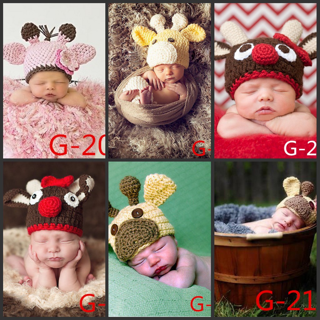 促销新款毛线手工儿童摄影服饰婴儿百天满月宝宝拍照道具帽子11
