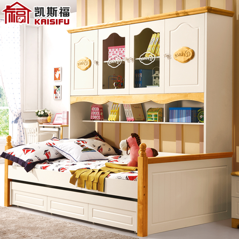 凯斯福高低床子母床衣柜床实木床上下床儿童床男孩女孩韩式床家具