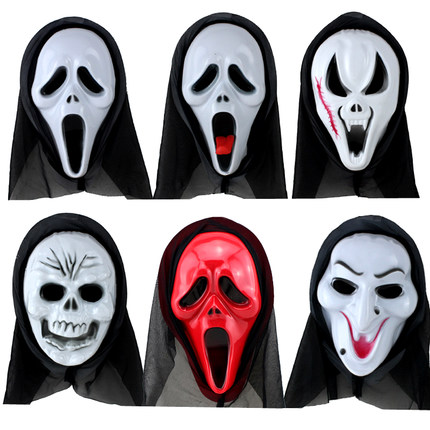 万圣节面具鬼面具恐怖面具头套魔鬼面具尖叫搞怪吓人鬼脸骷髅面具