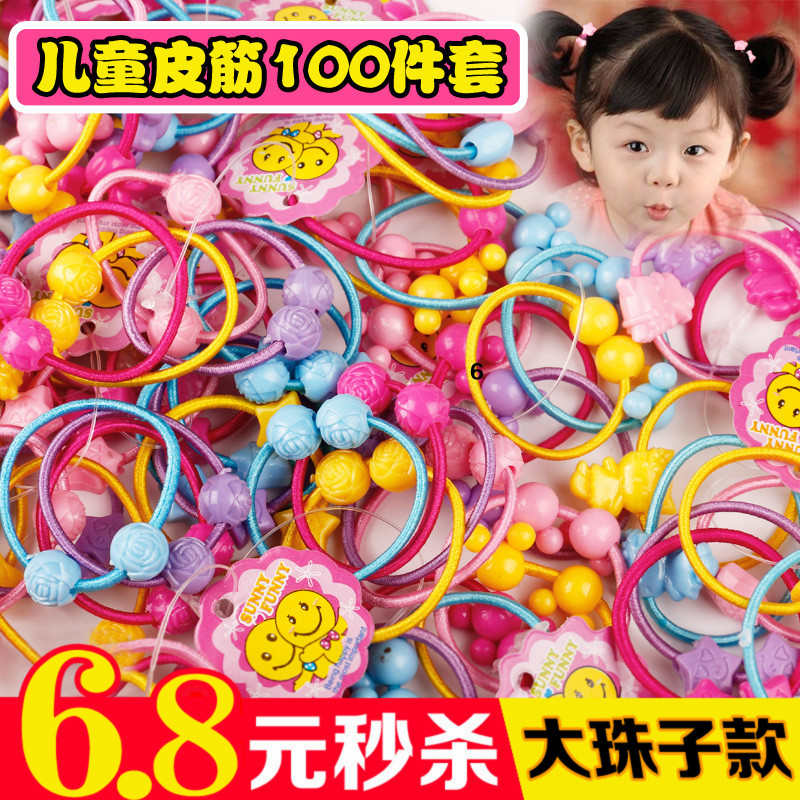日韩国儿童发饰发圈橡皮筋扎头发马尾辫子女童可爱盘发绳头绳套装