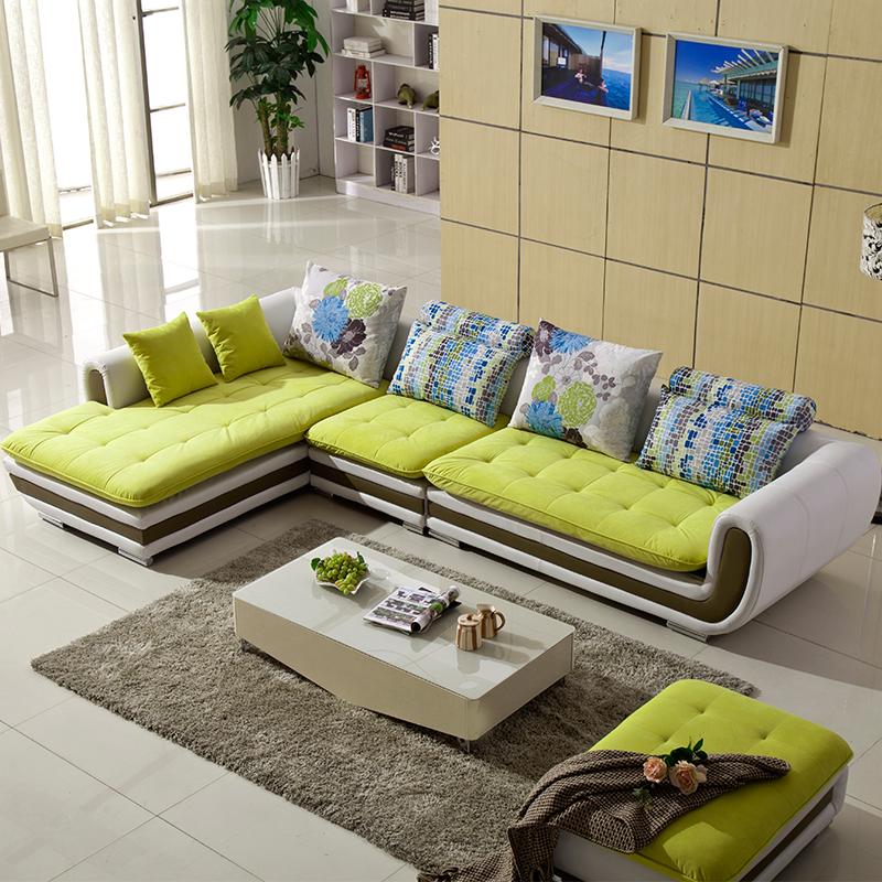 沙发 布艺沙发皮布型客厅家具 简约现代转角组合小户型可拆洗沙发