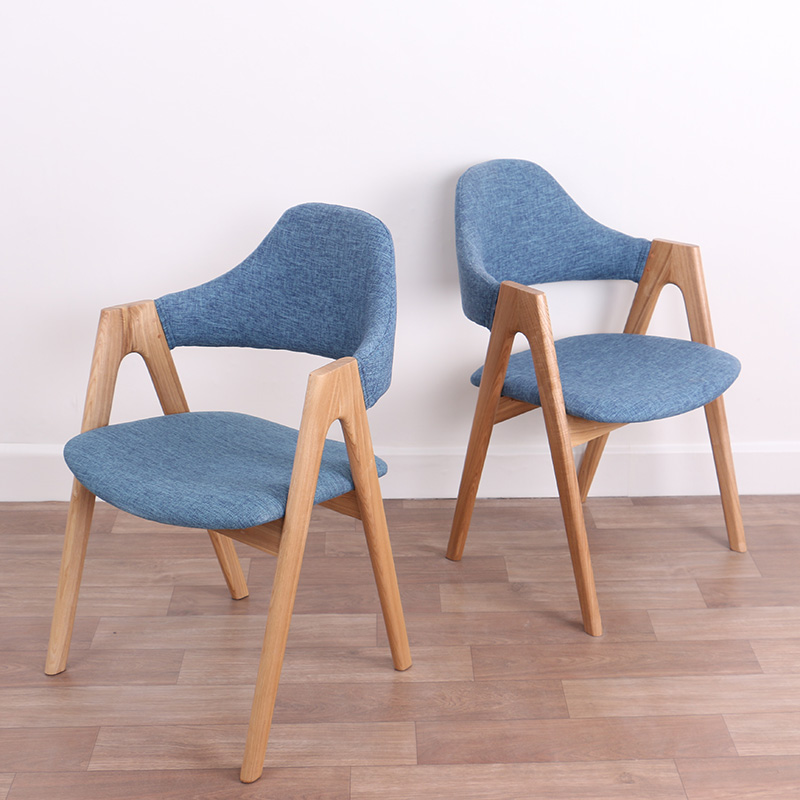 北欧实木布艺餐椅 咖啡厅椅创意宜家休闲椅电脑椅简约现代椅子