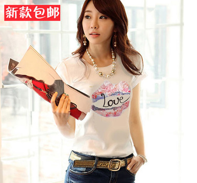 2015夏装韩版短袖女t恤大码修身白色打底衫百搭通勤圆领半袖上衣折扣优惠信息