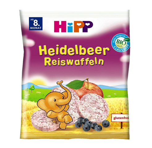 现货 德国原装喜宝Hipp 有机蓝莓苹果 婴儿磨牙米饼 35g 无糖无盐