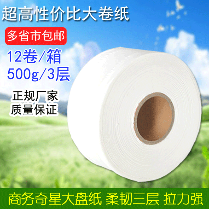 奇星厕所卷筒纸 500克家用卫生纸大卷纸 手纸大盘纸 纸巾批发包邮