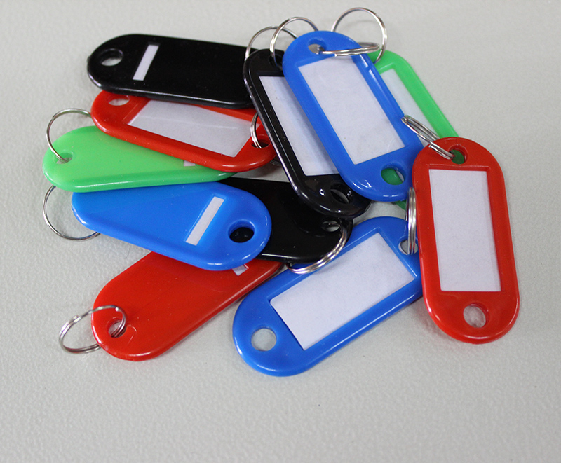 50个装塑料钥匙牌 锁匙分类标记牌 标签牌行李牌号码牌带钥匙扣折扣优惠信息