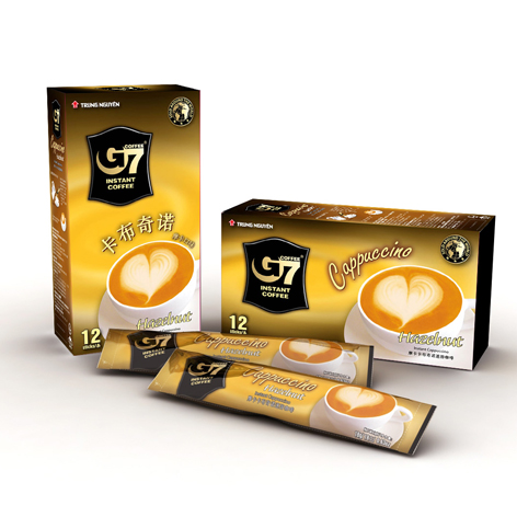 包邮中原G7 卡布奇诺咖啡榛果味216g *2盒 G7咖啡 越南进口折扣优惠信息
