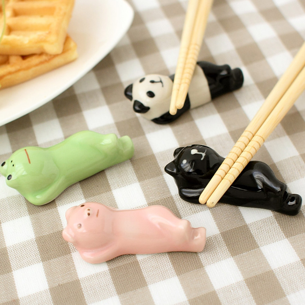 杜博尔 可爱小动物筷子架 创意陶瓷餐具架筷枕筷托筷架筷座筷枕托