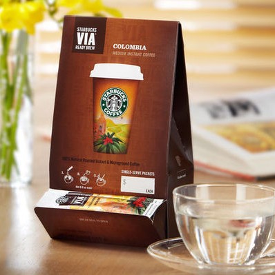 美国进口 星巴克 Starbucks 哥伦比亚速溶咖啡VIA 3.3g 现货折扣优惠信息