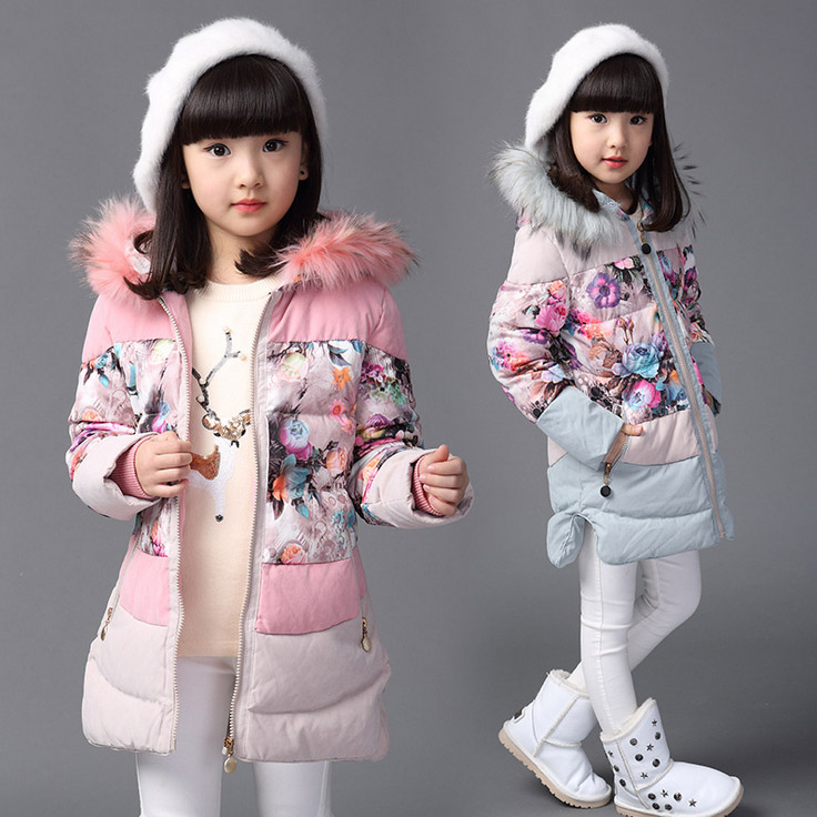 童装女童棉衣2015新款冬季装中长款外套儿童韩版加厚毛领棉袄棉服折扣优惠信息