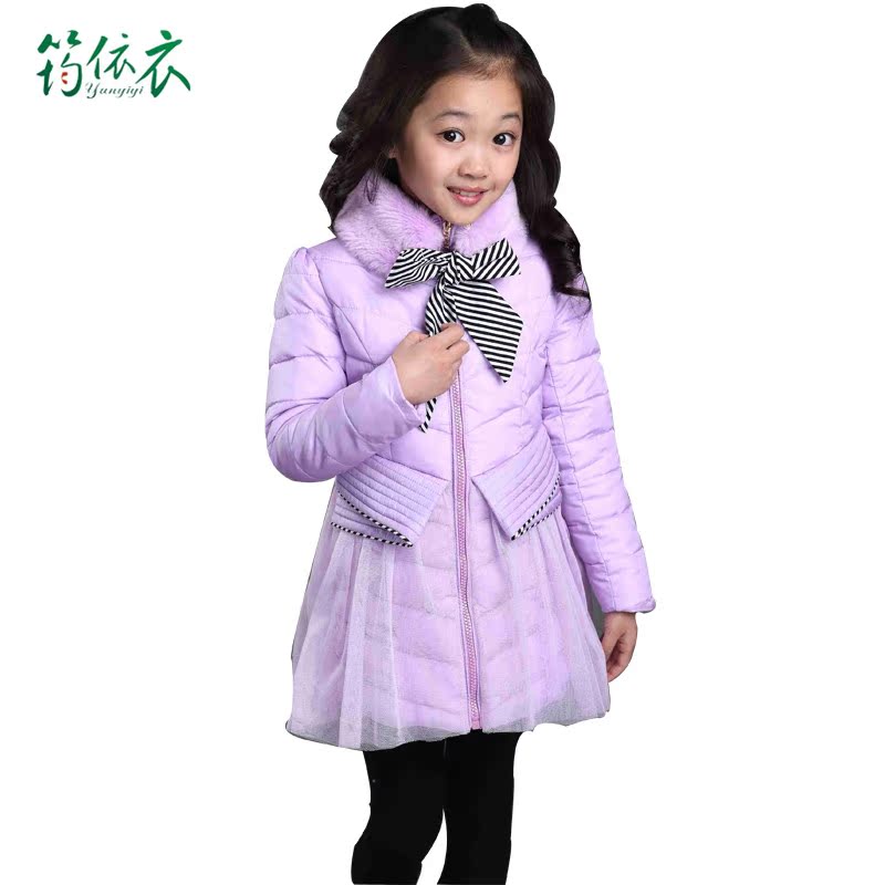 女童棉衣外套童装2015新款冬装棉服加厚儿童中大童韩版棉衣中长款