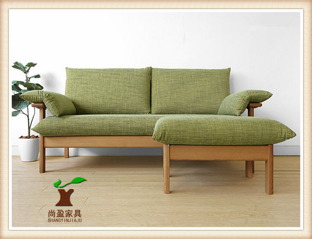 简约现代橡木木架布艺沙发实木沙发床多功能沙发日式沙发组合折扣优惠信息