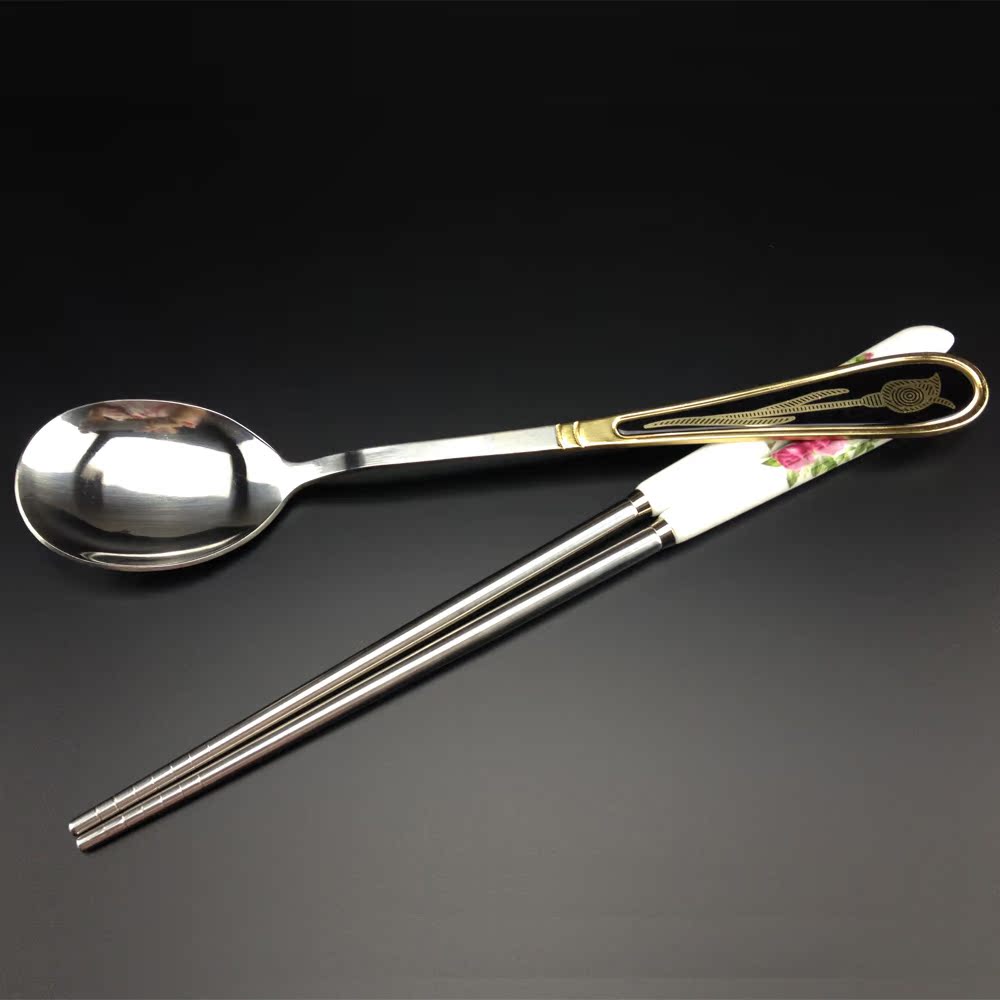 【海诺】全国包邮韩国韩式长柄勺子不锈钢餐具汤勺餐勺汤匙