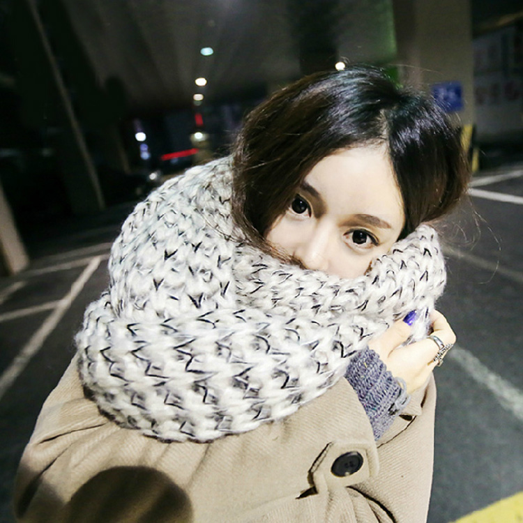韩版冬季新款情侣围脖针织毛线披肩马海毛女超长保暖围巾两用