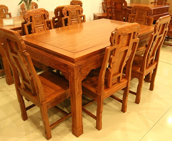 【老艺不朽】红木1.28米*0.8米 象头餐台桌椅方桌缅甸花梨木 大果折扣优惠信息