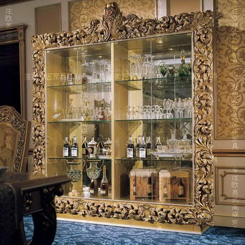 欧式顶级奢华家具 纯手工雕花酒柜 玻璃展示柜i博古柜 法式家具折扣优惠信息