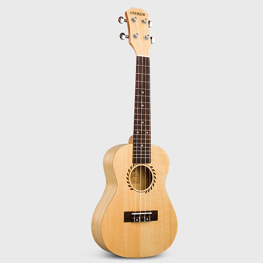 安德鲁23寸椴木透明色 ukulele尤克里里D71夏威夷四弦小吉他新品