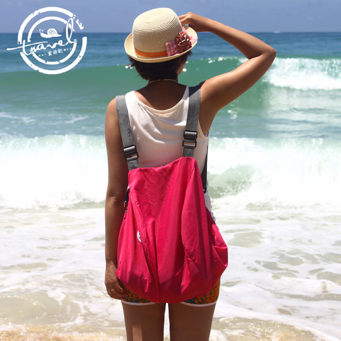 超轻可折叠单双肩背包 大容量旅行收纳包购物袋多功能防水皮肤包