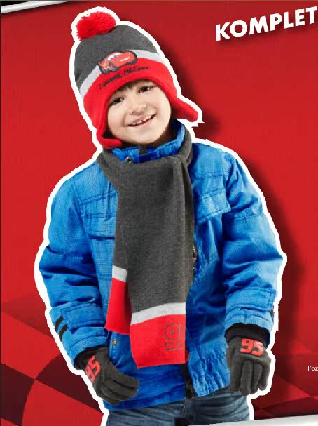 2014儿童秋冬款汽车总动员麦坤儿童帽子围巾手套套装 3件套折扣优惠信息