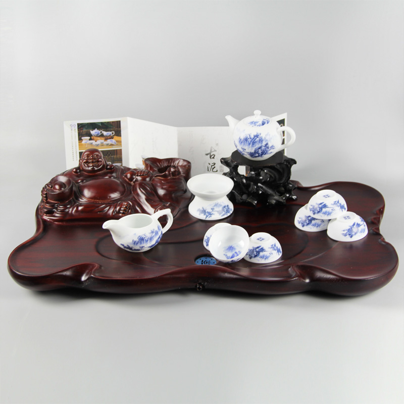 景德镇青花茶具套装高档礼品陶瓷整套功夫茶具茶壶茶杯薄胎盖碗瓷