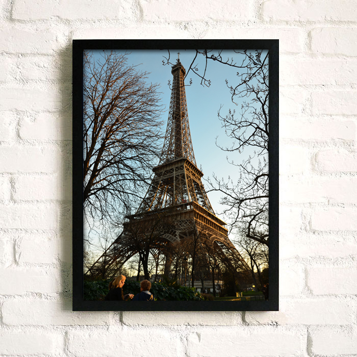 法国艾菲铁塔照片有框画房间走廊过道装饰壁画酒吧服装店有框挂画