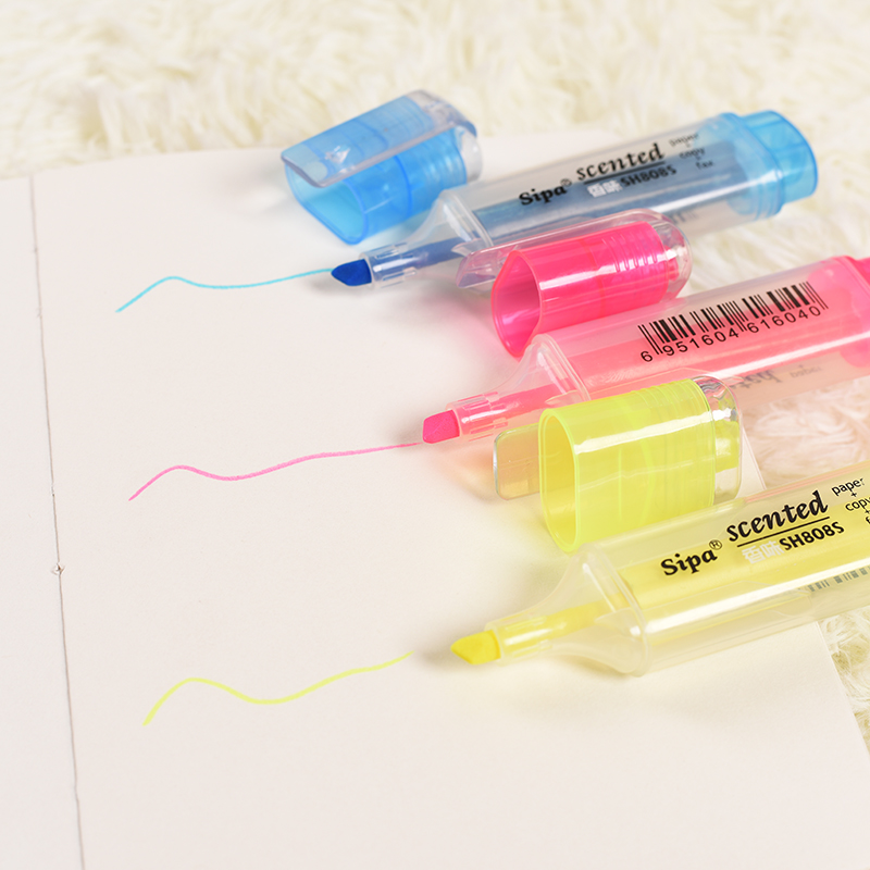 韩国文具香味透明糖果色标记笔记重点记号笔 彩色迷你荧光水彩笔