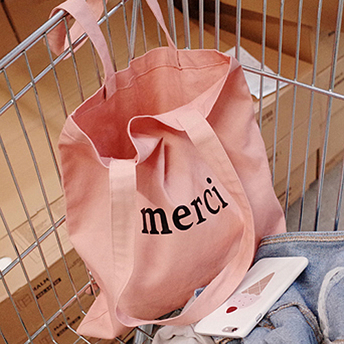 韩国代购小清新文艺糖果色字母帆布包环保购物袋女潮单肩包