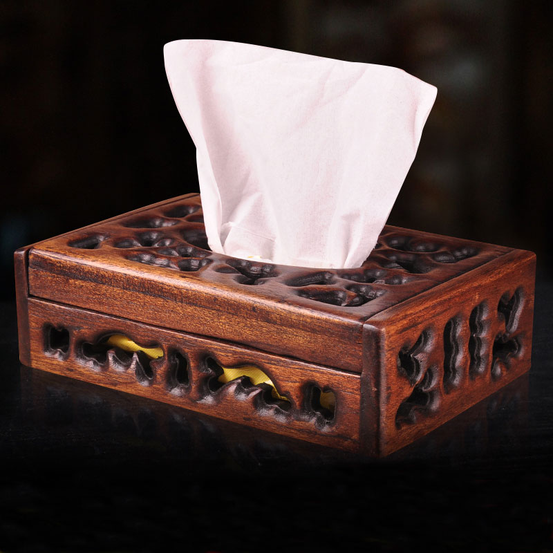 高档复古家用泰国纸巾盒 木质纸抽盒 酒店会所桌面创意抽纸盒包邮