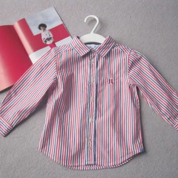 2016春装新款男童衬衫纯棉衬衣红蓝色竖条长袖纯棉衬衣衬衫折扣优惠信息
