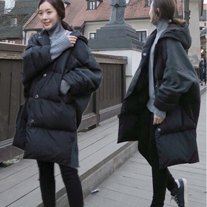 韩国2015冬装新款韩版毛呢拼接羽绒棉服女韩版女加厚大码棉衣外套
