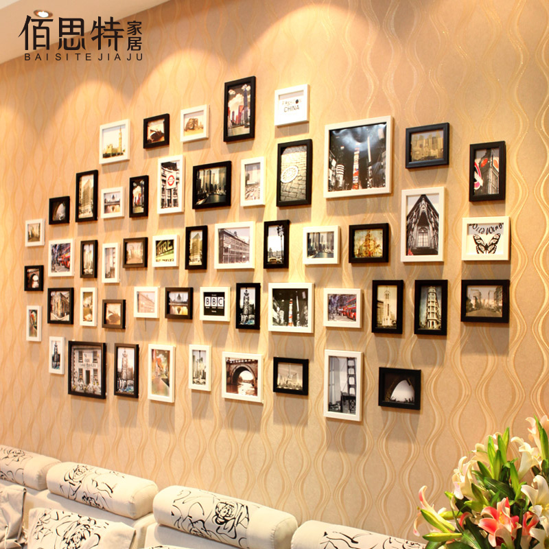 52框超大 欧式照片墙 创意组合 企业大墙面相片墙 时尚客厅相框墙