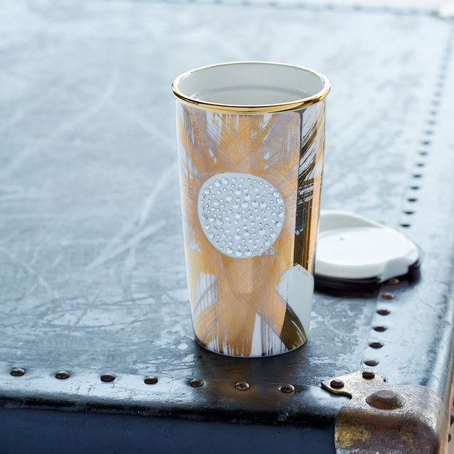美国代购正版星巴克杯子Starbucks金色阳光施华洛世奇双层陶瓷杯折扣优惠信息